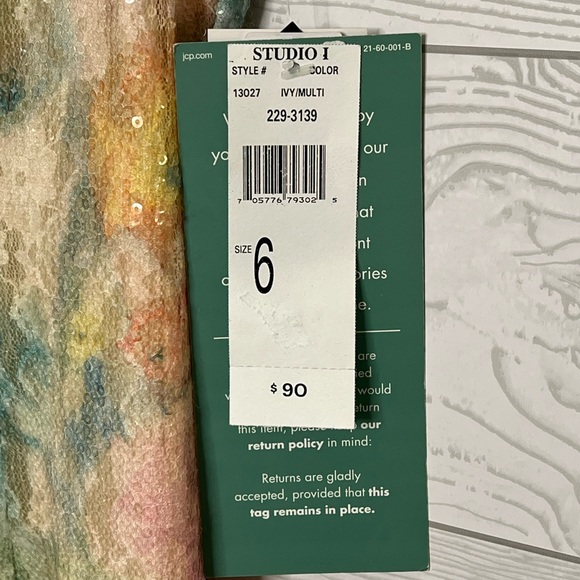 Studio One New York Sequined Pastel Multicolored Spring/Easter Dress - Picture 5 of 6